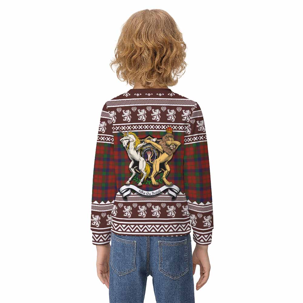 Robertson Clan Tartan Crest Christmas Kid Ugly Sweatshirt Coat of Arms Funny Style - Tartan Vibes Clothing