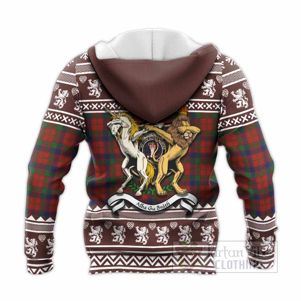 Robertson Clan Tartan Crest Christmas Knitted Hoodie Coat of Arms Funny Style - Tartan Vibes Clothing