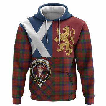 Robertson Crest Tartan Hoodie with Lion Rampant Saltire Style