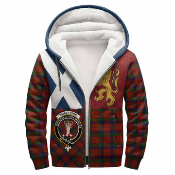 Robertson Crest Tartan Sherpa Hoodie with Lion Rampant Saltire Style
