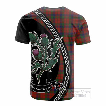 Robertson Family Crest Tartan Cotton T-shirt Alba Thistle Inspired