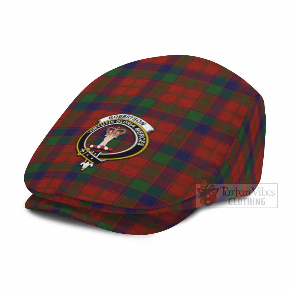 Robertson Family Crest Tartan Jeff Cap, Tartan Flat Cap