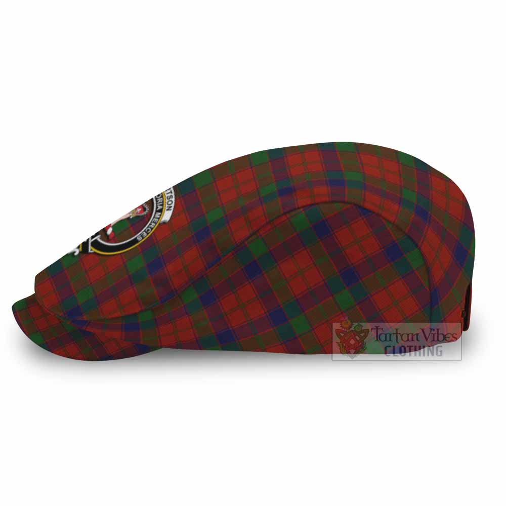 Robertson Family Crest Tartan Jeff Cap, Tartan Flat Cap