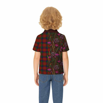Robertson Family Crest Tartan Kid Polo Shirt Scottish Thistle Flower Pattern Half Style - Tartan Vibes Clothing