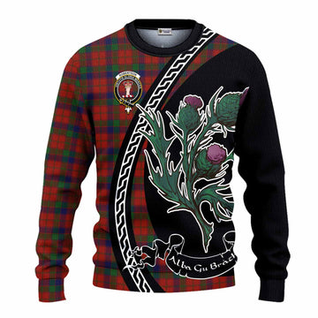 Robertson Family Crest Tartan Knitted Sweater Alba Thistle Inspired