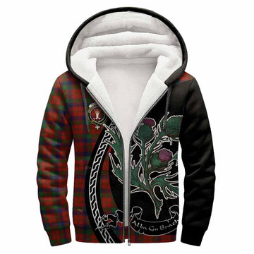 Robertson Family Crest Tartan Sherpa Hoodie Alba Thistle Inspired