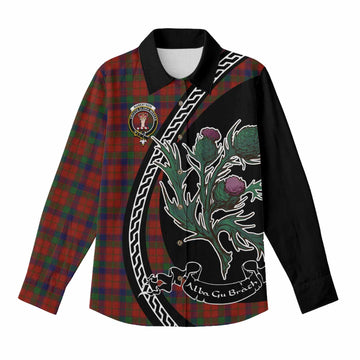 Robertson Family Crest Tartan Women Casual Shirt Alba Thistle Inspired