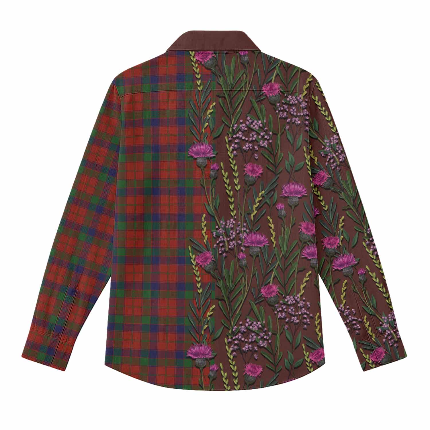 Robertson Family Crest Tartan Women Casual Shirt Scottish Thistle Flower Pattern Half Style - Tartan Vibes Clothing