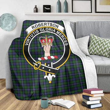 Robertson Hunting Tartan Blanket with Family Crest