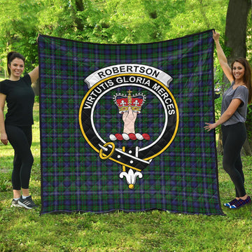 Robertson Hunting Tartan Quilt with Family Crest