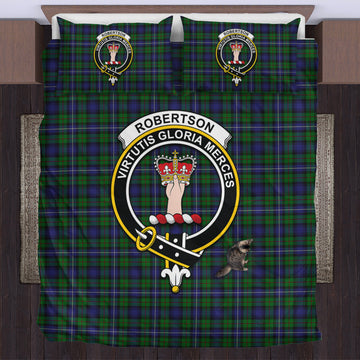 Robertson Hunting Tartan Bedding Set with Family Crest