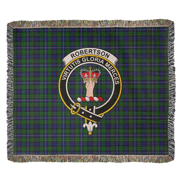 Robertson Hunting Tartan Woven Blanket with Family Crest