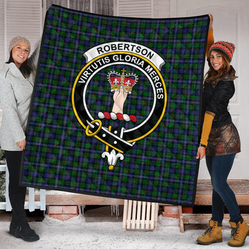 Robertson Hunting Tartan Quilt with Family Crest