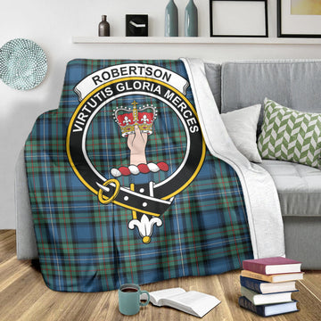 Robertson Hunting Ancient Tartan Blanket with Family Crest