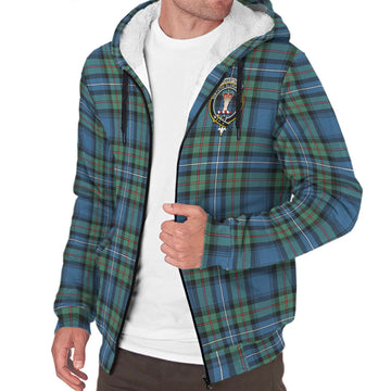 Robertson Hunting Ancient Tartan Sherpa Hoodie with Family Crest