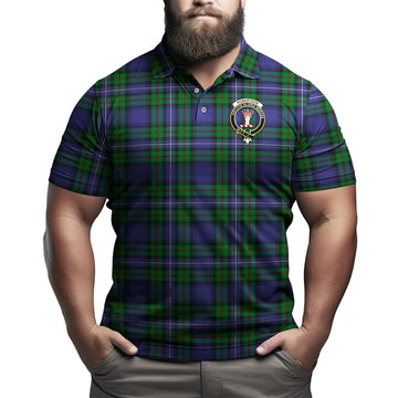 Robertson Hunting Modern Tartan Men's Polo Shirt with Family Crest