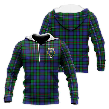 Robertson Hunting Modern Tartan Knitted Hoodie with Family Crest