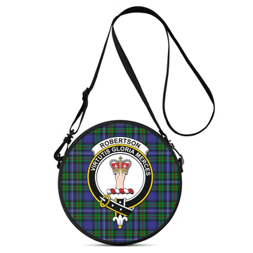 Robertson Hunting Modern Tartan Round Satchel Bags with Family Crest