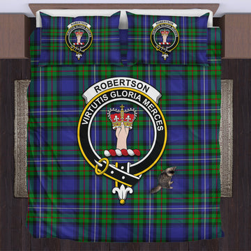Robertson Hunting Modern Tartan Bedding Set with Family Crest