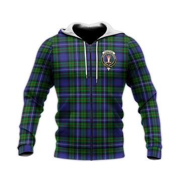 Robertson Hunting Modern Tartan Knitted Hoodie with Family Crest