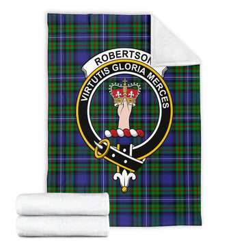 Robertson Hunting Modern Tartan Blanket with Family Crest