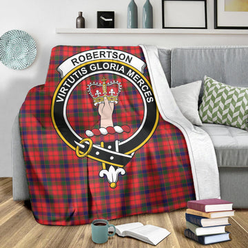 Robertson Modern Tartan Blanket with Family Crest