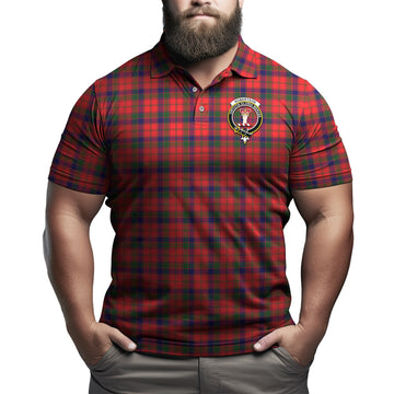 Robertson Modern Tartan Men's Polo Shirt with Family Crest