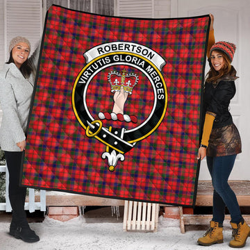 Robertson Modern Tartan Quilt with Family Crest