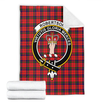 Robertson Modern Tartan Blanket with Family Crest