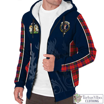 Robertson Modern Tartan Sherpa Hoodie with Family Crest and Scottish Thistle Vibes Sport Style