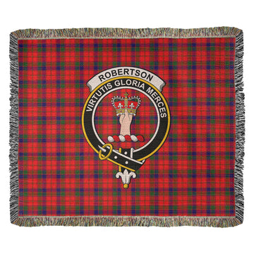 Robertson Modern Tartan Woven Blanket with Family Crest