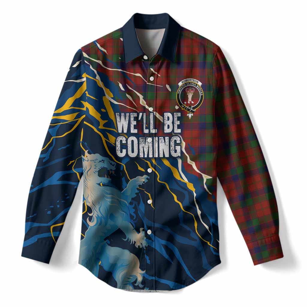 Robertson Scotland Tartan Women Casual Shirt WC2026 Football - We'll Be Coming