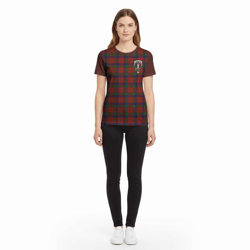 Robertson Tartan Accent Cotton T-shirt with Family Crest