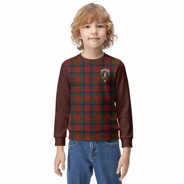 Robertson Tartan Accent Kid Knitted Sweatshirt with Family Crest