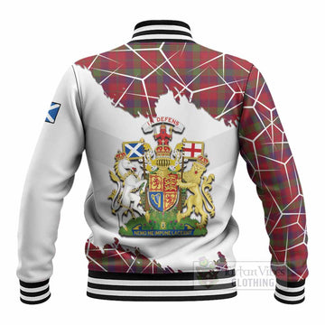 Robertson Tartan Baseball Jacket with Family Crest and Lion Rampant Grunge Style