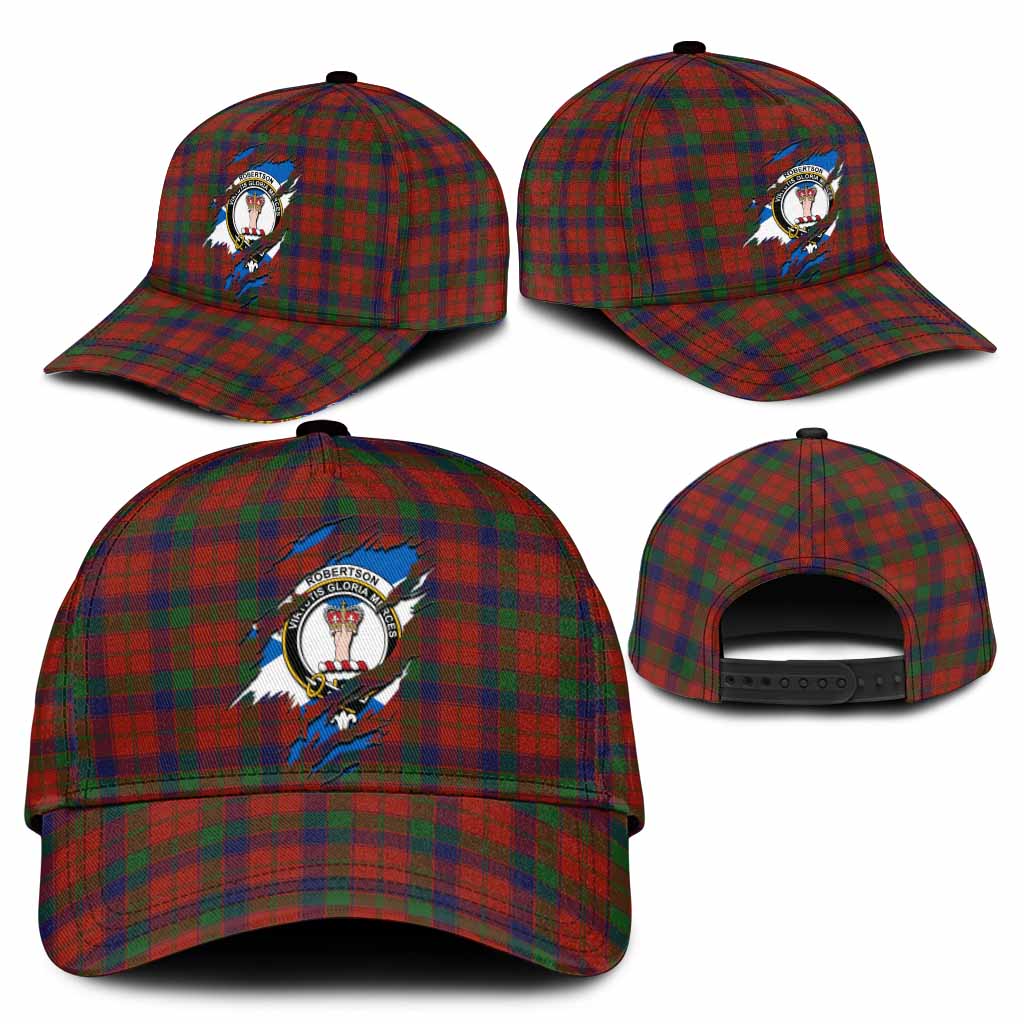 Robertson Tartan Classic Cap with Family Crest In Me Style