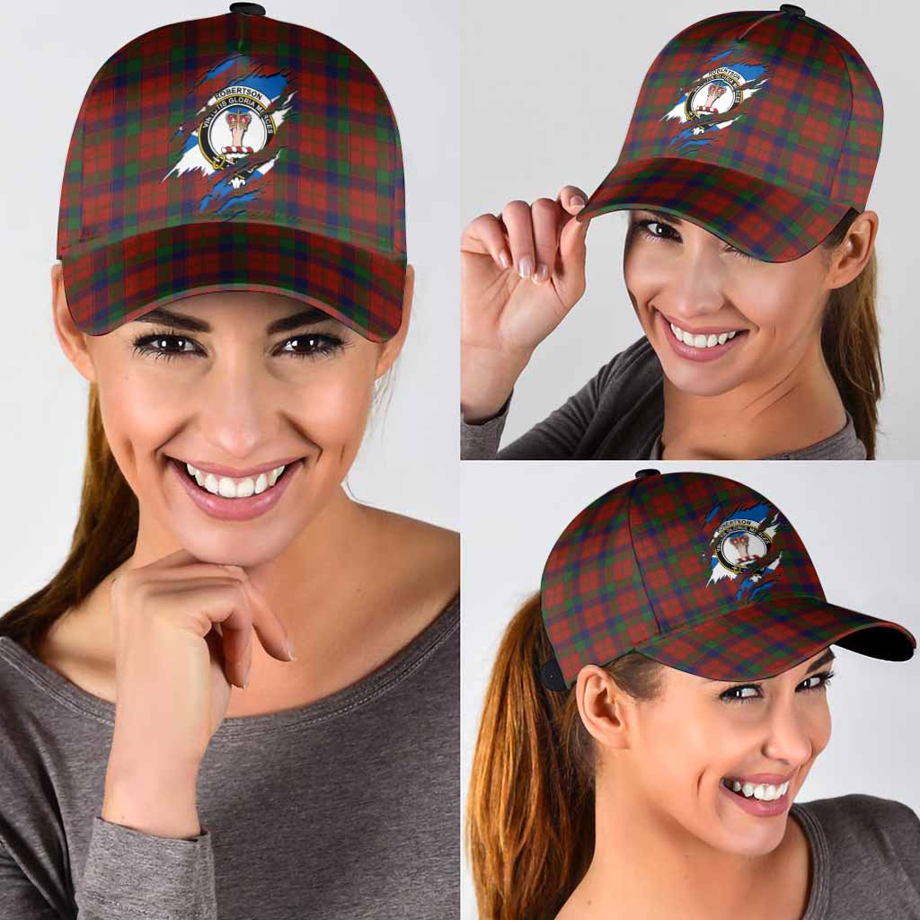 Robertson Tartan Classic Cap with Family Crest In Me Style