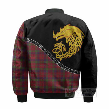 Robertson Tartan Crest Bomber Jacket Legendary Dragon Knot Half Style
