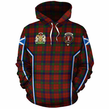 Robertson Tartan Crest Cotton Hoodie Scotland Coat of Arm Flag Style - Tartan Vibes Clothing
