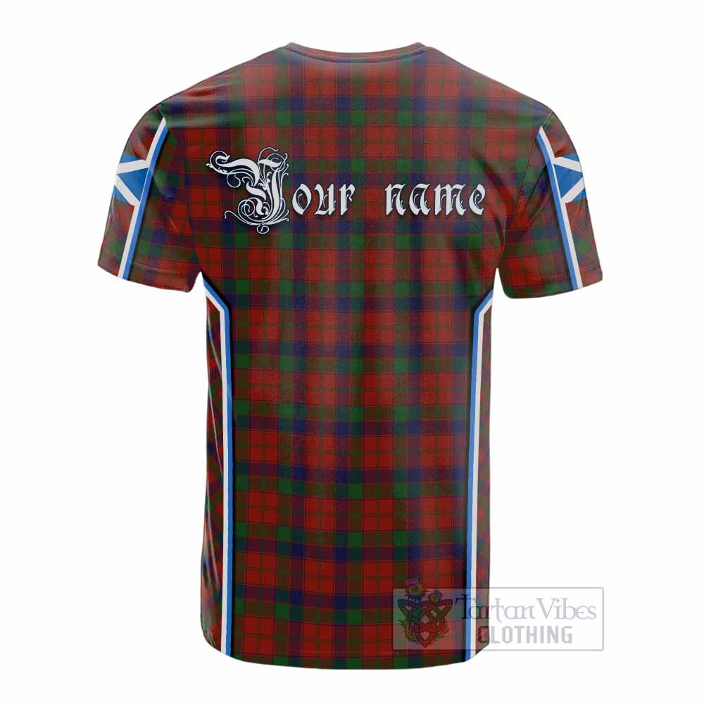 Robertson Tartan Crest Cotton T-shirt Scotland Coat of Arm Flag Style - Tartan Vibes Clothing