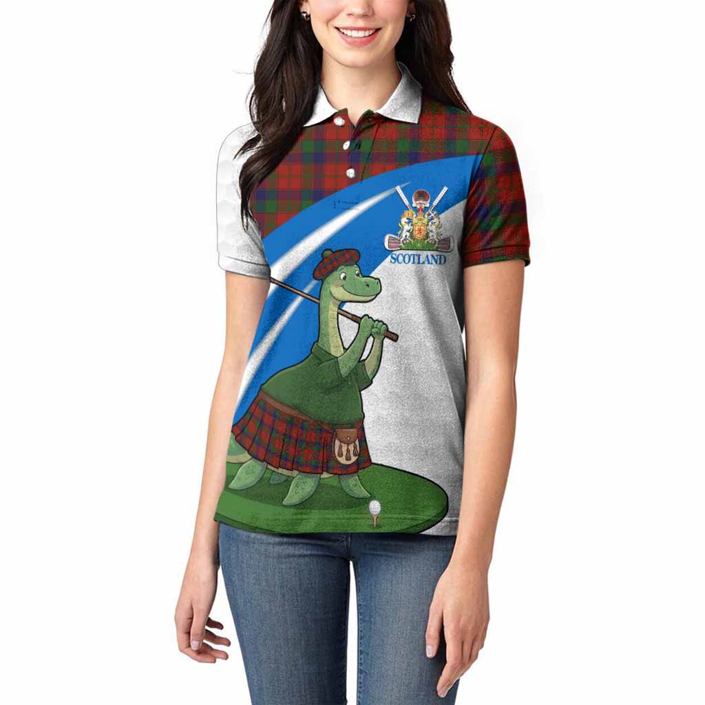 Robertson Tartan Crest Golf Nessie Women Polo Shirt Loch Ness Monster Sporty Style