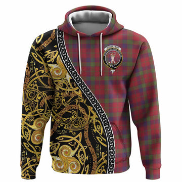 Robertson Tartan Crest Hoodie Celtic Knot and Triple Trickle Spiral Symbols