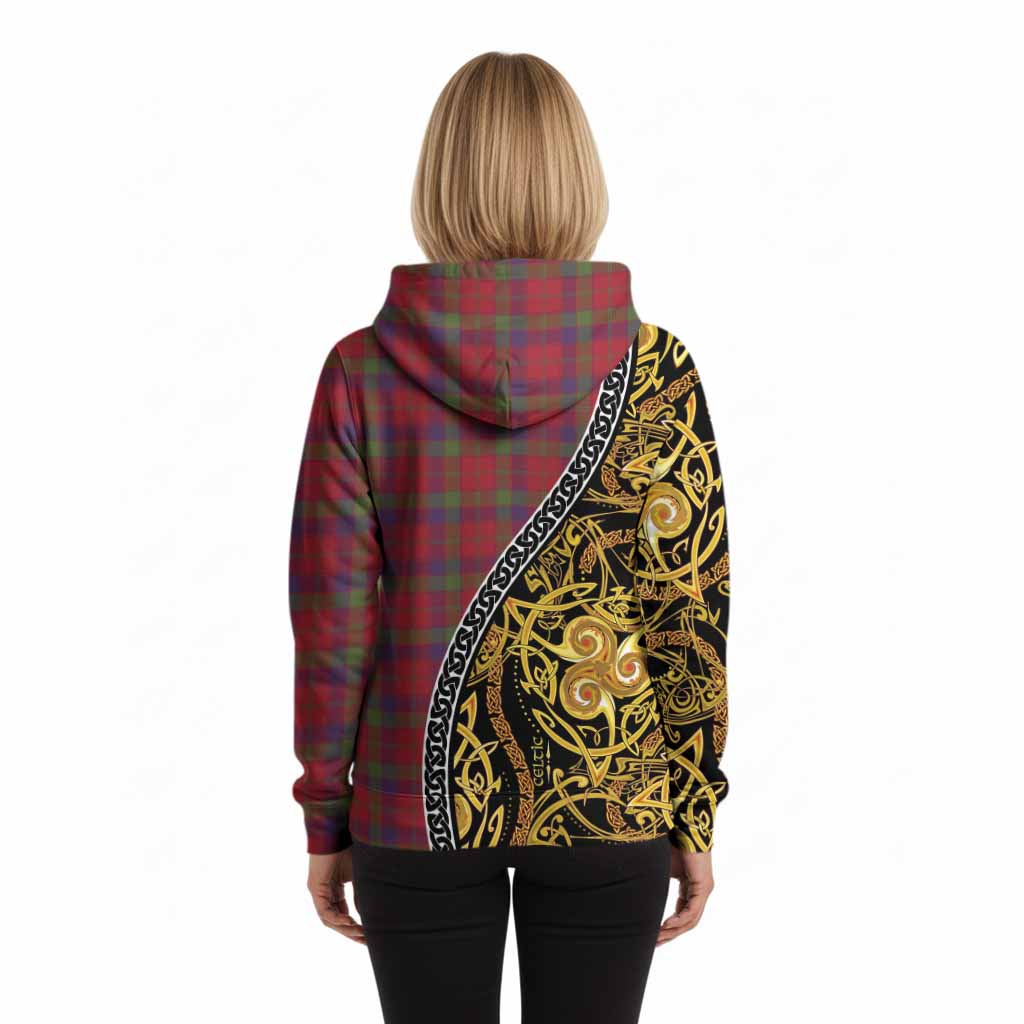 Robertson Tartan Crest Hoodie Celtic Knot and Triple Trickle Spiral Symbols