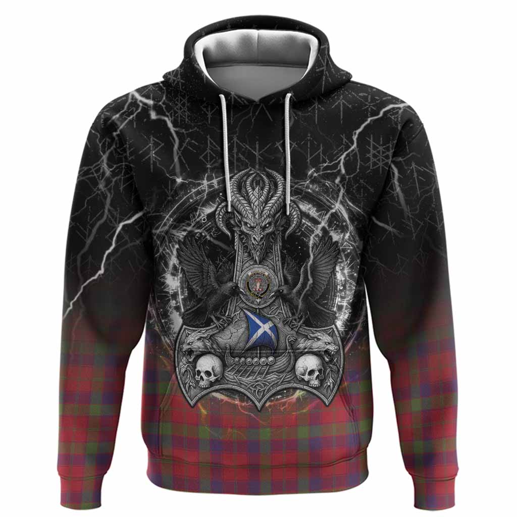 Robertson Tartan Crest Hoodie Celtic Odin's Raven Legacy