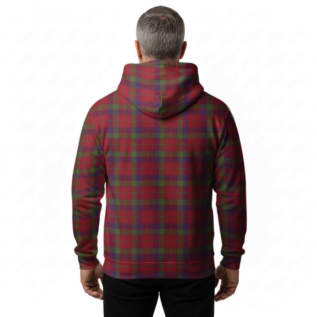 Robertson Tartan Crest Hoodie Ferocious Lion Style