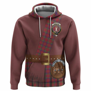 Robertson Tartan Crest Hoodie Kilt Costume Style