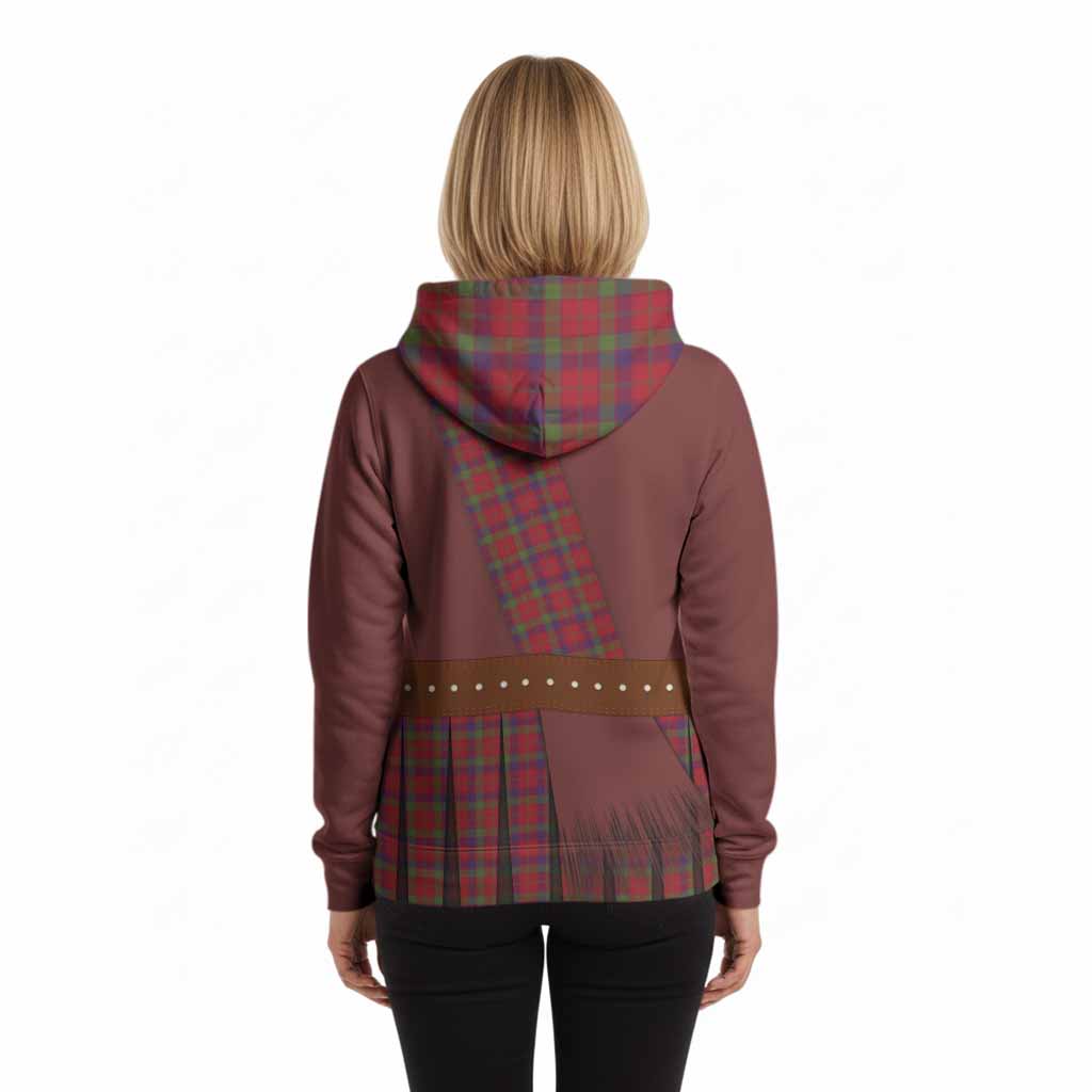 Robertson Tartan Crest Hoodie Kilt Costume Style