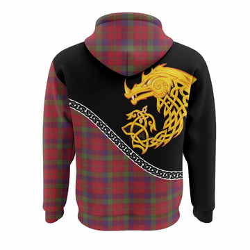 Robertson Tartan Crest Hoodie Legendary Dragon Knot Half Style