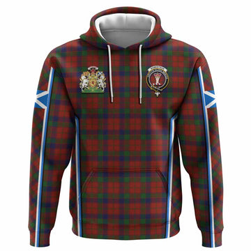 Robertson Tartan Crest Hoodie Scotland Coat of Arm Flag Style - Tartan Vibes Clothing