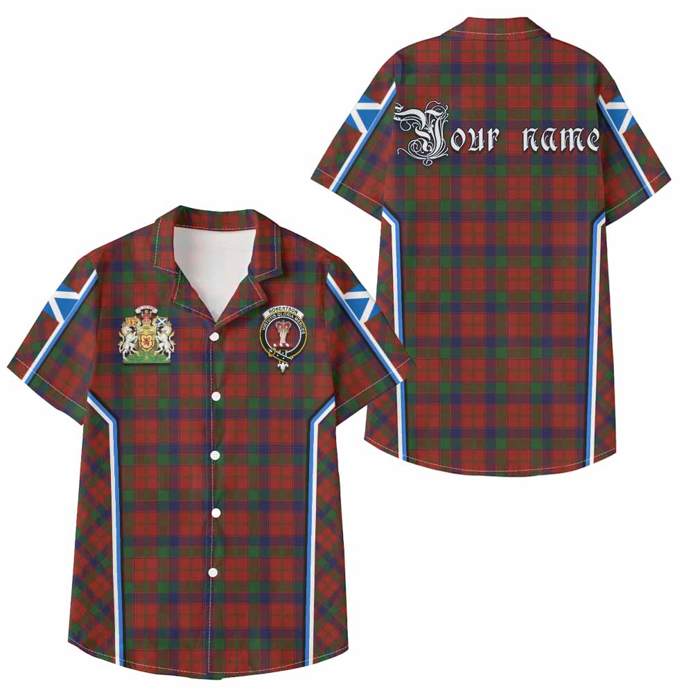 Robertson Tartan Crest Kid Hawaiian Shirt Scotland Coat of Arm Flag Style - Tartan Vibes Clothing